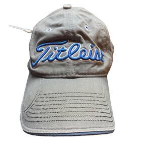 Titleist Magnetic Ball Marker Golf Hat Baseball Cap Gray Blue Adjustable